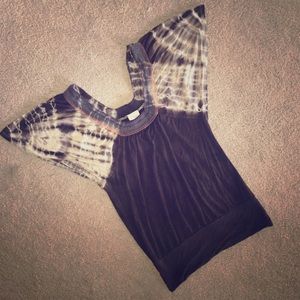 Brown tie dye top